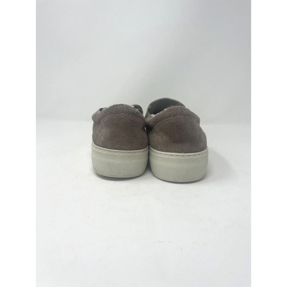 J/Slides Women’s Faux Fur Low Top Platform Sneakers Brown Suede Size 7.5